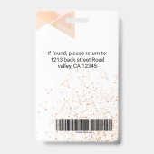 Aangepaste naamkaart voor werknemers | Professione Badge (Achterkant)