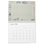 Aangepaste naamkalender met notities voor kattenli kalender (Jan 2026)