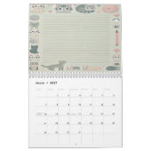 Aangepaste naamkalender met notities voor kattenli kalender (Mar 2027)