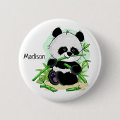 Aangepaste naamknop Cute Panda Ronde Button 5,7 Cm (Voorkant)