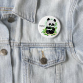 Aangepaste naamknop Cute Panda Ronde Button 5,7 Cm (In situ)