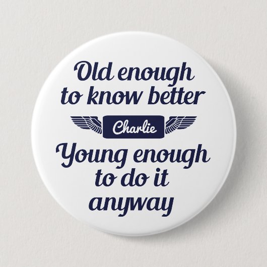 Aangepaste naamknoppen "Oud en jong" Ronde Button 7,6 Cm (Voorkant)