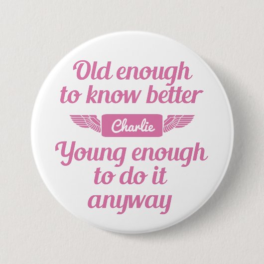 Aangepaste naamknoppen "Oud en jong" Ronde Button 7,6 Cm (Voorkant)