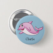 Aangepaste naamknoppen voor Cute Dolphin Ronde Button 5,7 Cm (Voorkant /achterkant)