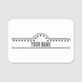 Aangepaste naamlabel – Doodle Boog Naamplaatje (Voorkant)