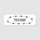 Aangepaste naamlabel – Gestippelde ovaal Naamplaatje (Voorkant)