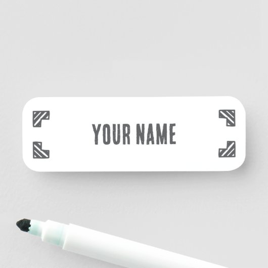 Aangepaste naamlabel – Hoekbeugels Naamplaatje (In situ)