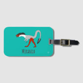 Aangepaste naamlabel voor Angus-dinosaurus Bagagelabel (Voorkant (horizontaal))