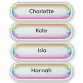 Aangepaste naamlabels | Iriserende glazen fles Sticker (Voorkant)