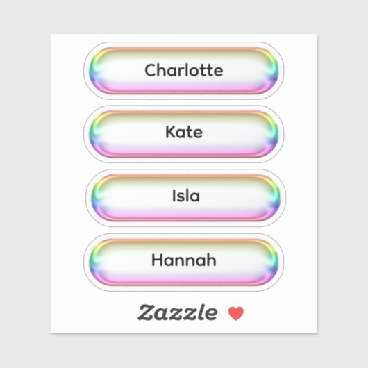 Aangepaste naamlabels | Iriserende glazen fles Sticker (Vel)