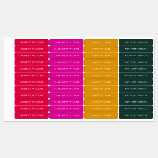Aangepaste naamlabels labels (Vel)