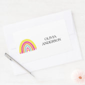 Aangepaste naamlabels voor schoolbenodigdheden rechthoekige sticker (Envelop)