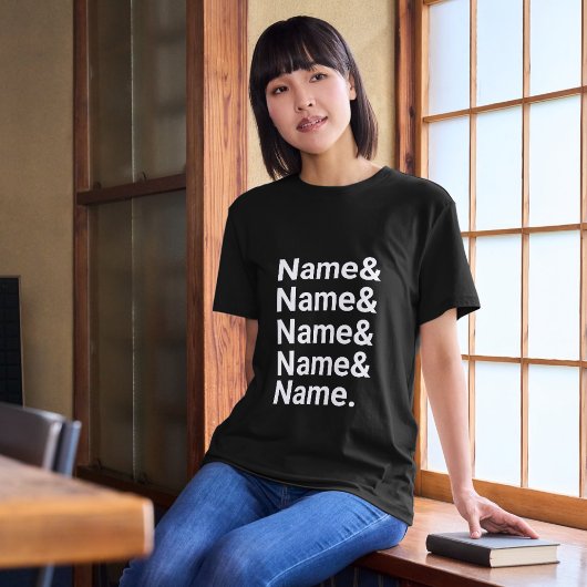 Aangepaste naamlijst, gepersonaliseerde Ampersand- T-shirt