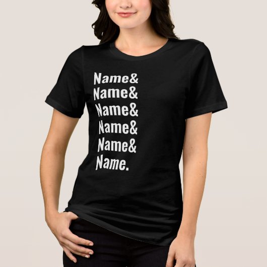 Aangepaste naamlijst Grappige vrouwen Mannen Geper Tri-Blend Shirt (Voorkant)