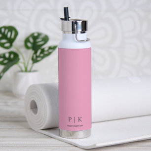 Aangepaste naammonogram 25oz Roze Waterfles
