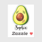 Aangepaste naammonogram | kawaii Cute Avocado Lera Sticker (Vel)