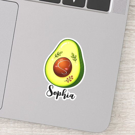 Aangepaste naammonogram | kawaii Cute Avocado Lera Sticker