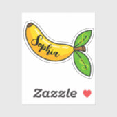 Aangepaste naammonogram | kawaii Mooie Banaan Lera Sticker (Vel)
