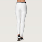 Aangepaste naammonogram Klassiek wit zwart patroon Leggings (Achterkant)