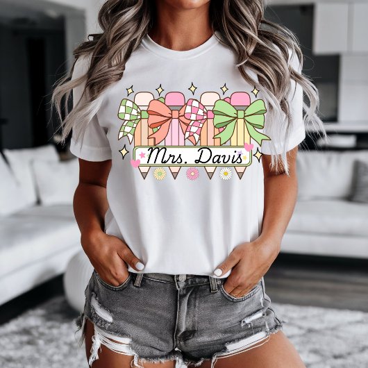 Aangepaste naamontwerp voor schoolleraren t-shirt