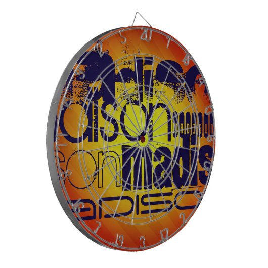 Aangepaste naampatroon; geel Sinaasappel achtergro Dartbord (Voorkant Links)