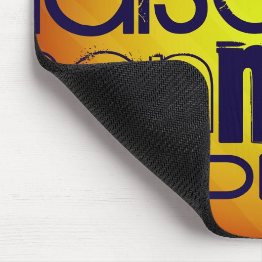 Aangepaste naampatroon; geel Sinaasappel achtergro Muismat (Hoek)