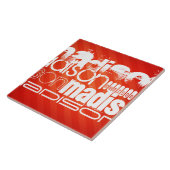 Aangepaste naampatroon op neon Oranje strepen Tegeltje (Zijkant)