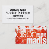 Aangepaste naampatroon op neon Oranje strepen Visitekaartje (Voorkant / Achterkant)