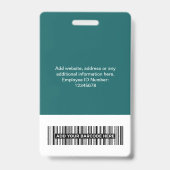 Aangepaste naamplaatjes voor bedrijfsmedewerkers badge (Achterkant)