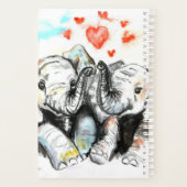Aangepaste naamplanner met paar ellefant planner (Achterkant)