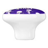 Aangepaste naamskulls op blauw keramische knop (Zijkant)