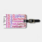 Aangepaste naamspeler Posities Netball Bagagelabel (Voorkant horizontaal)