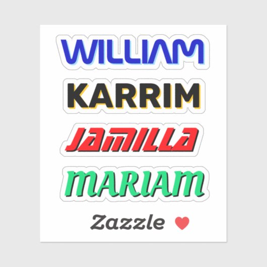 Aangepaste naamstickers (waterdichte vinylnamen) sticker (Vel)