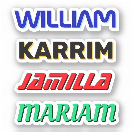 Aangepaste naamstickers (waterdichte vinylnamen) sticker (Voorkant)