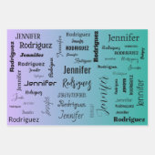 Aangepaste naamtekst Abstract blauw groen verloop Inpakpapier Vel (Voorkant 3)