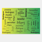 Aangepaste naamtekst Abstract blauw groen verloop Inpakpapier Vel (Voorkant 2)