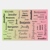 Aangepaste naamtekst Abstract pastel Oranje verloo Inpakpapier Vel (Voorkant 2)