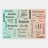 Aangepaste naamtekst Abstract pastel Oranje verloo Inpakpapier Vel (Voorkant)