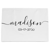 Aangepaste naamtekst Elegant Eenvoudig Zwart Schri Groot Cadeauzakje (Voorkant)