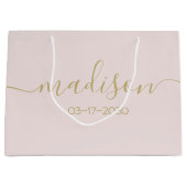 Aangepaste naamtekst Elegante goudkleurige schrift Groot Cadeauzakje (Voorkant)