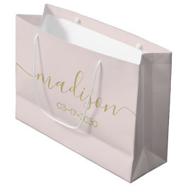 Aangepaste naamtekst Elegante goudkleurige schrift Groot Cadeauzakje