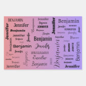 Aangepaste naamtekst Paarse perzikverloop Inpakpapier Vel (Voorkant 3)