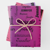 Aangepaste naamtekst Paarse perzikverloop Inpakpapier Vel (In situ)