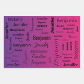 Aangepaste naamtekst Paarse perzikverloop Inpakpapier Vel (Voorkant)