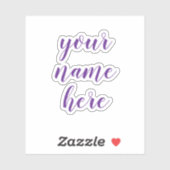 Aangepaste naamtekst Script Waterflesstickers Sticker (Vel)