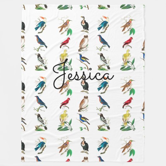 Aangepaste naamvogels fleece deken (Voorkant)