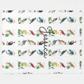 Aangepaste naamvogels fleece deken (Voorkant (Horizontaal))