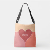 Aangepaste naamzakken voor Heart Pattern Crossbody Tas (Voorkant)