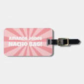 Aangepaste Nacho Bag Funny Retro Pink Bagagelabel (Voorkant horizontaal)