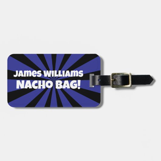 Aangepaste Nacho Bag Grappig Retro Blauwe Ster Bagagelabel (Voorkant horizontaal)